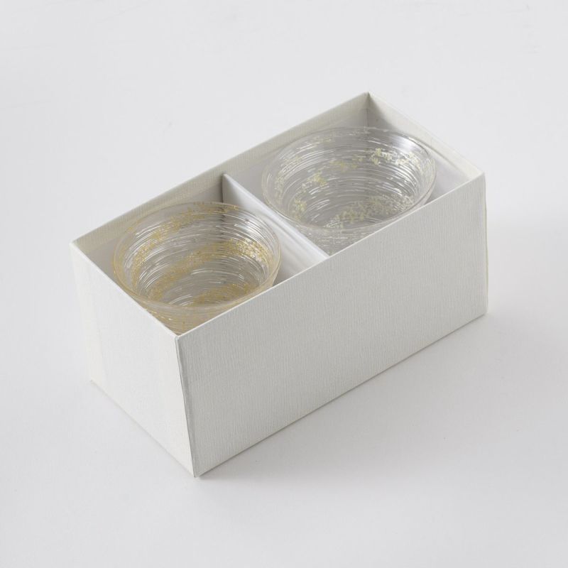Frozen sake cups (gold and silver pair)
