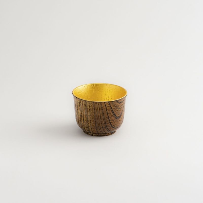 Keyaki Sake Cup (Tall) with Wiped Lacquer
