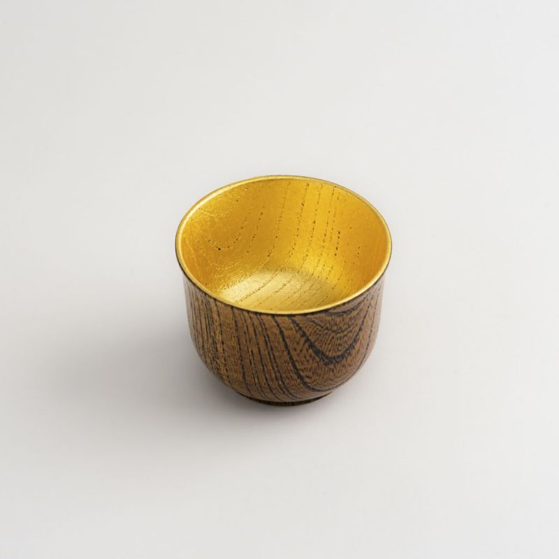 Keyaki Sake Cup (Tall) with Wiped Lacquer