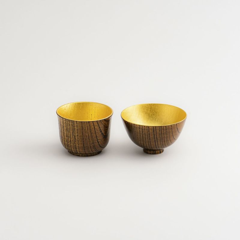 Keyaki Sake Cup (Tall) with Wiped Lacquer
