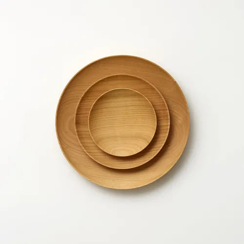 2-Piece Mountain Cherry Wood Plate Set, Small Plates