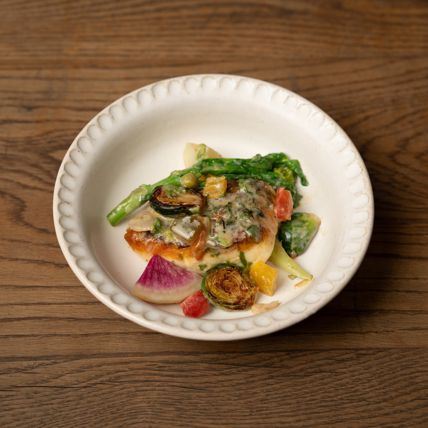 【伴 善雄】04_削白釉5寸平底鉢