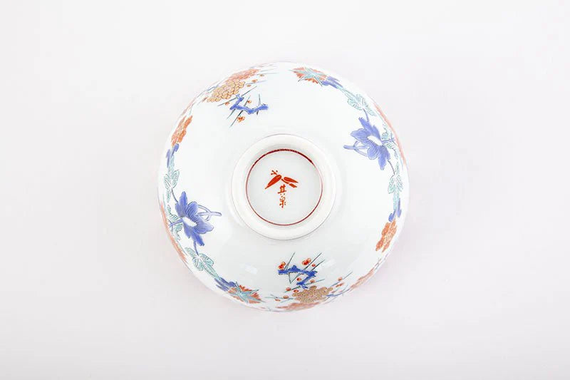 煎茶 色絵梅菊文