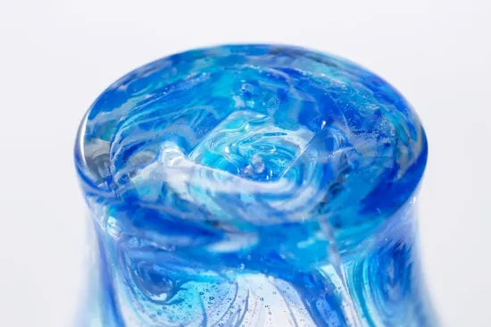 22 Whirlpool Round-Mouth Glass Blue/Aqua