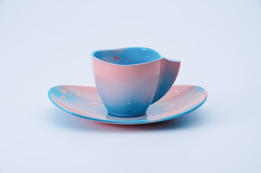 iroikoi Deformed Coffee Bowl - Cherry Blossoms on the Lake