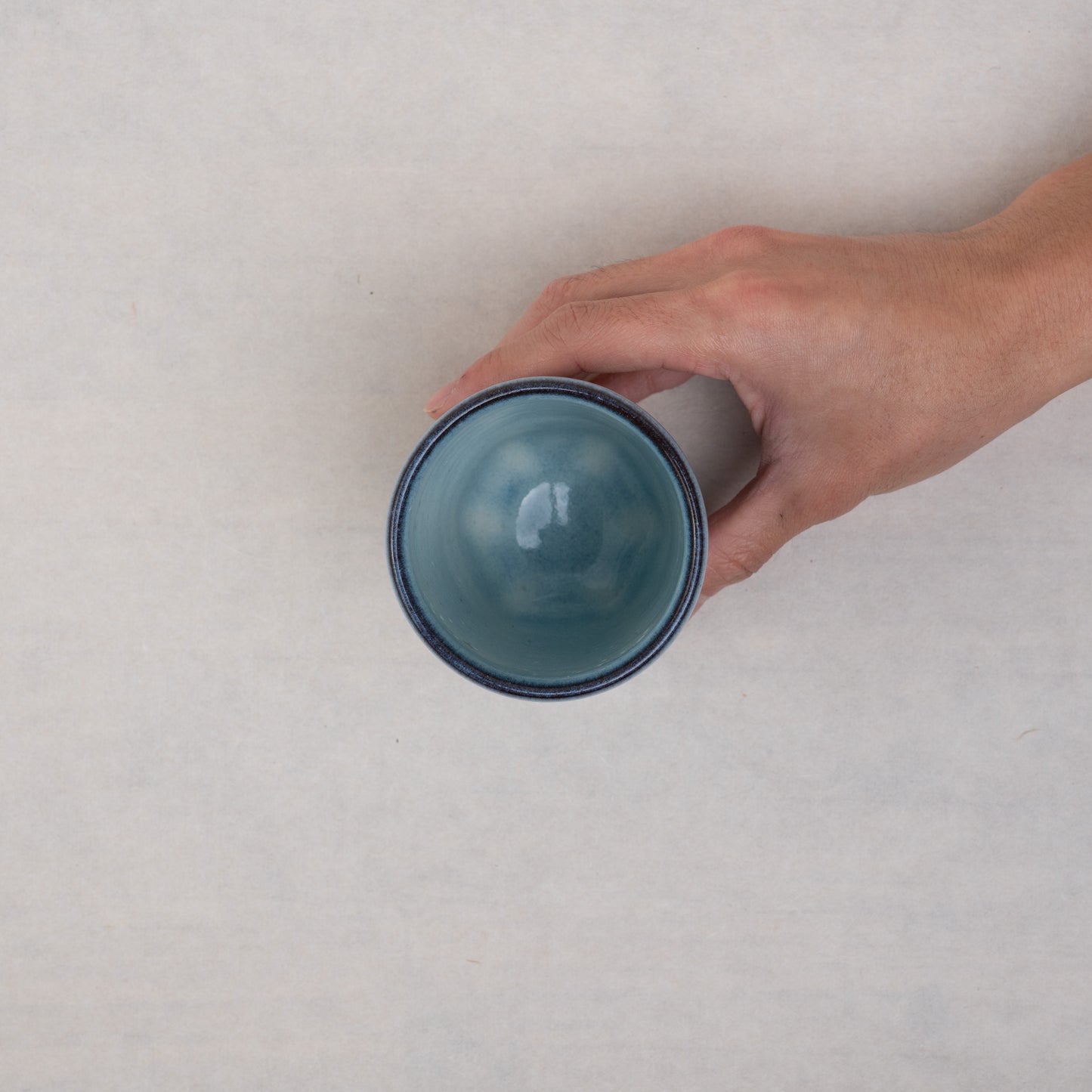 【伴 善雄】16_白萩釉六角カップ