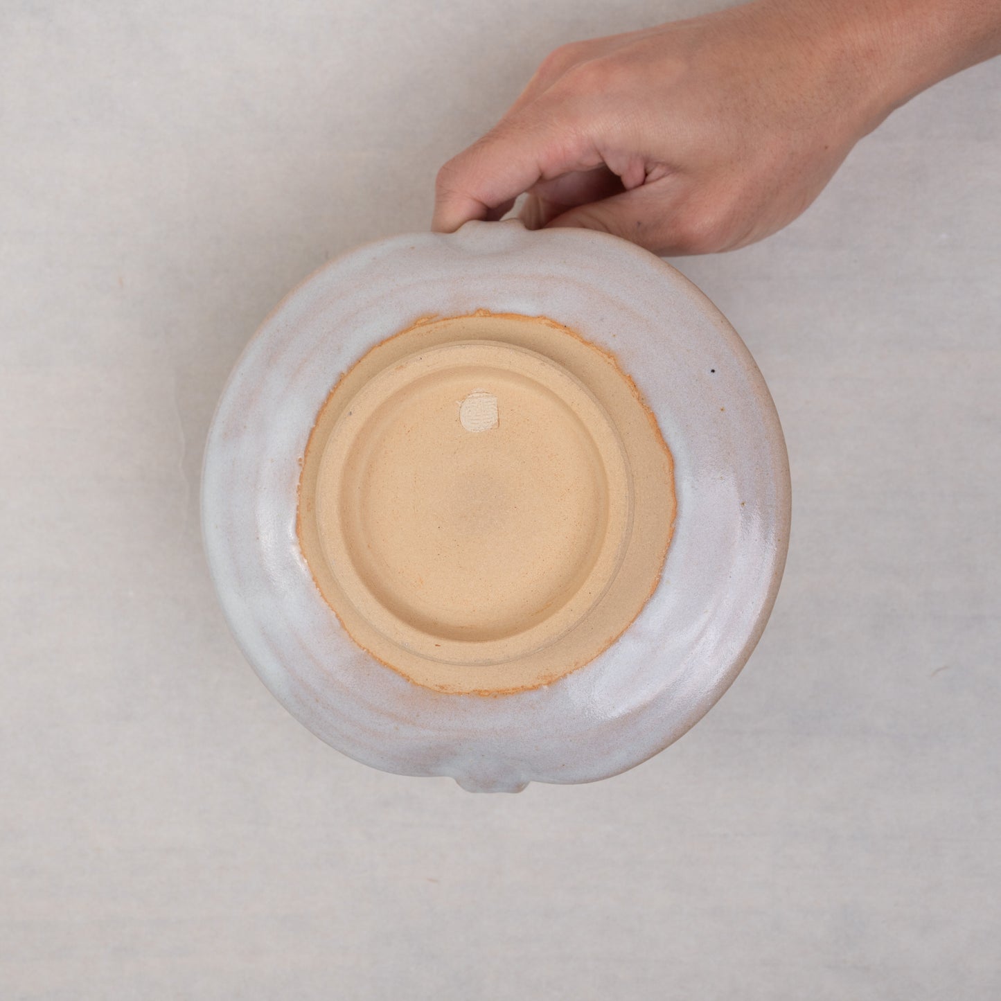 【伴 善雄】08_白萩手付き皿(大)