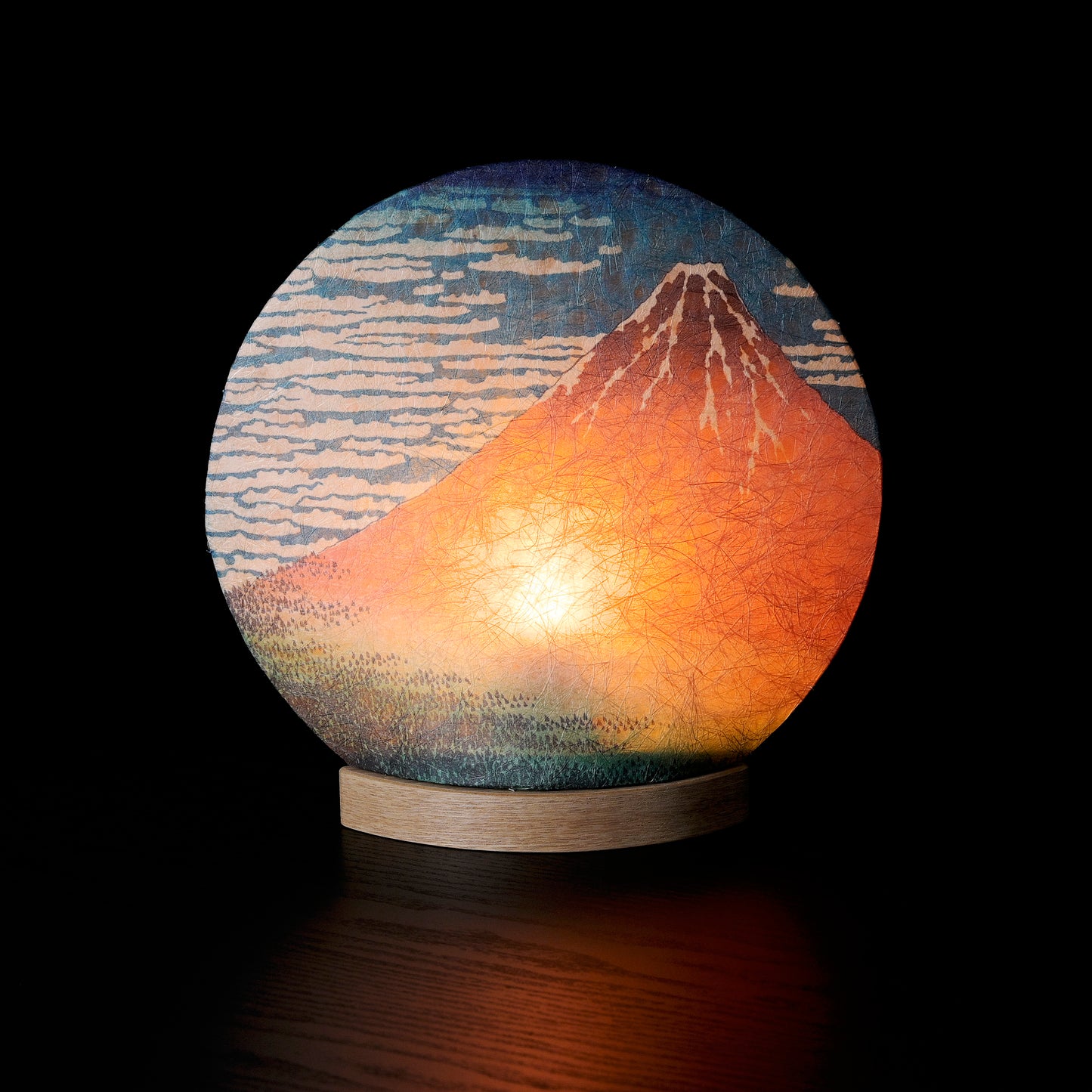 丸型照明 葛飾北斎 凱風快晴