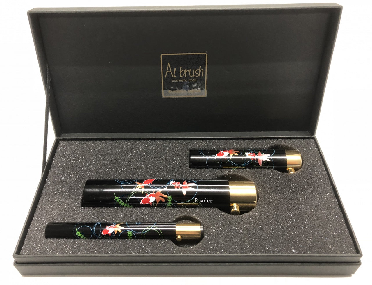携帯用高級化粧筆 蒔絵 〜金魚〜 3本セット