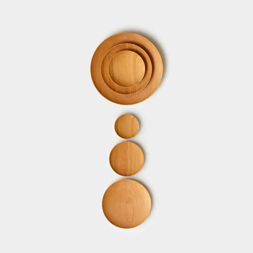 2-Piece Mountain Cherry Wood Plate Set, Medium Plates