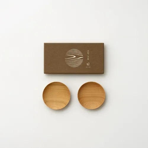 2-Piece Mountain Cherry Wood Plate Set, Small Plates