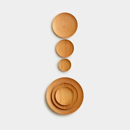 2-Piece Mountain Cherry Wood Plate Set, Small Plates
