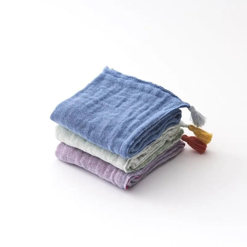 育 はんかち　3枚セット 時節・ご挨拶　青・白・藤