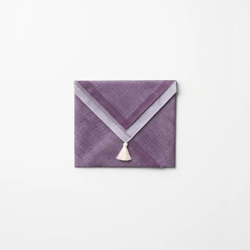 育 はんかち　3枚セット 志　紫・生成り・銀