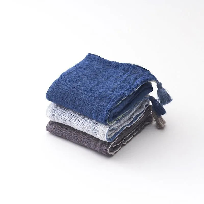 育 はんかち　3枚セット 紳士・父の日　藍・空・銀