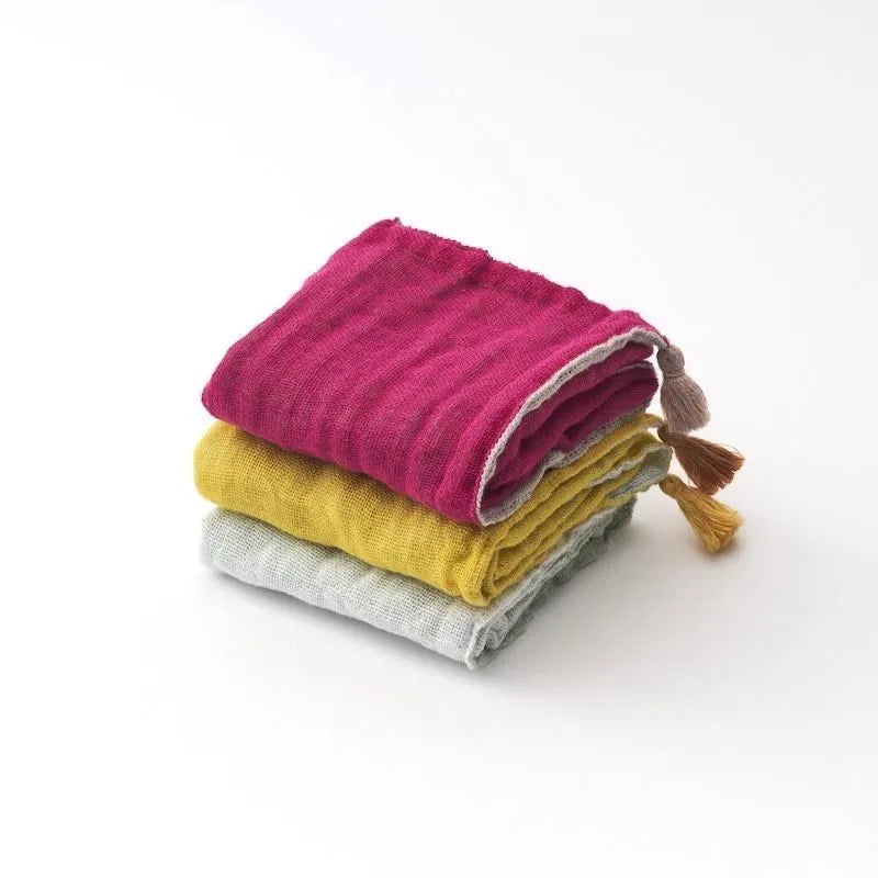 育 はんかち　3枚セット 婦人・母の日　赤・黄・白