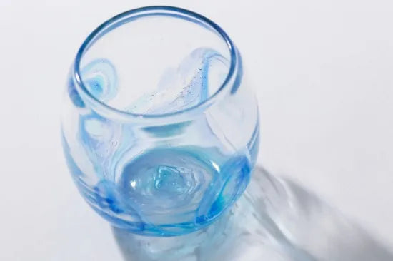 21 Whirlpool Barrel Glass Blue/Aqua