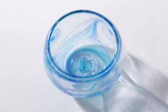 21 Whirlpool Barrel Glass Blue/Aqua