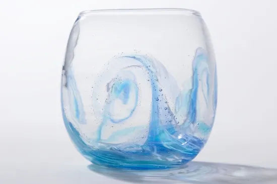 21 Whirlpool Barrel Glass Blue/Aqua