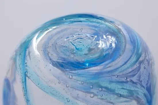 21 Whirlpool Barrel Glass Blue/Aqua