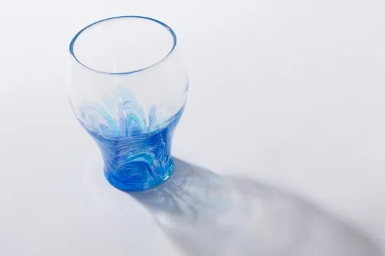 22 Whirlpool Round-Mouth Glass Blue/Aqua