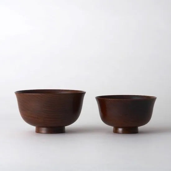 Hagari Soup Bowl, Wiped Lacquer, Brown