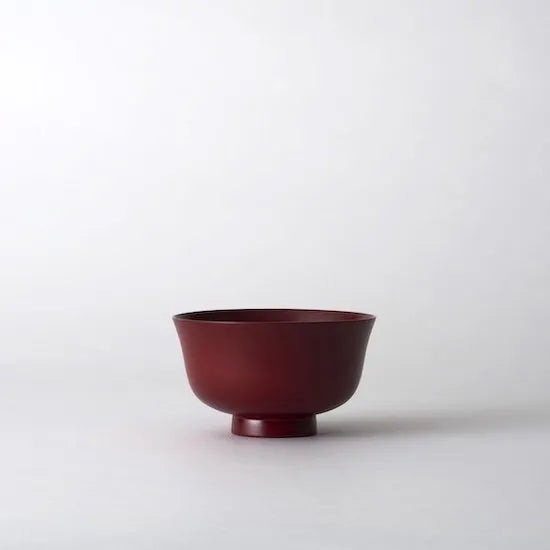 Hagari Soup Bowl, Wiped Lacquer, Red