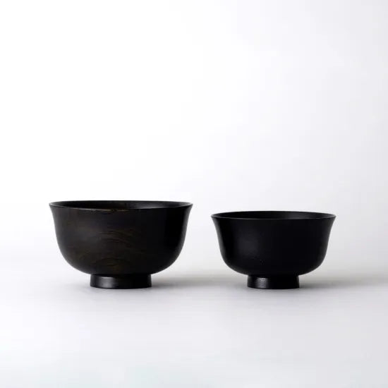 Assorted Ingredient Soup Bowl, Wiped Lacquer, Black