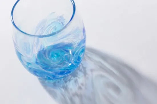 28 Whirlpool Tall Drop Glass (Blue/Aqua)