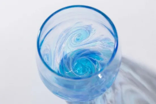 28 Whirlpool Tall Drop Glass (Blue/Aqua)