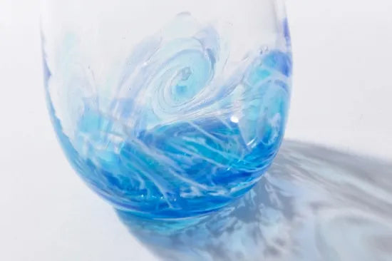 28 Whirlpool Tall Drop Glass (Blue/Aqua)