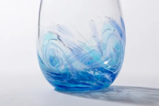 28 Whirlpool Tall Drop Glass (Blue/Aqua)