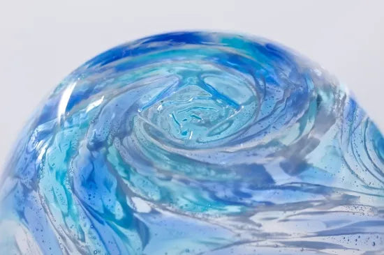 28 Whirlpool Tall Drop Glass (Blue/Aqua)