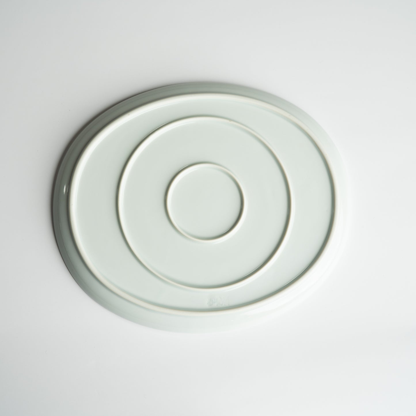 [Yamada Hiromi] 07_Green Leaf Oval Dish (Large) 