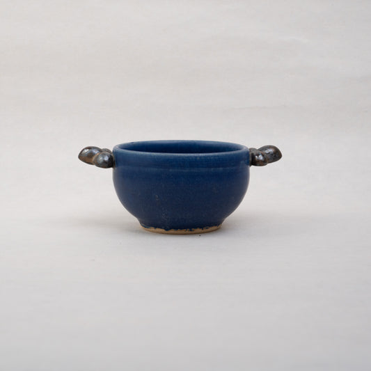 [Hiroko Ban] 17_Flower ear soup cup (lapis lazuli glaze) 