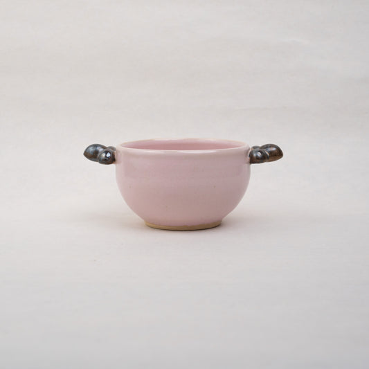 [Hiroko Ban] 18_Flower ear soup cup (peach glaze) 