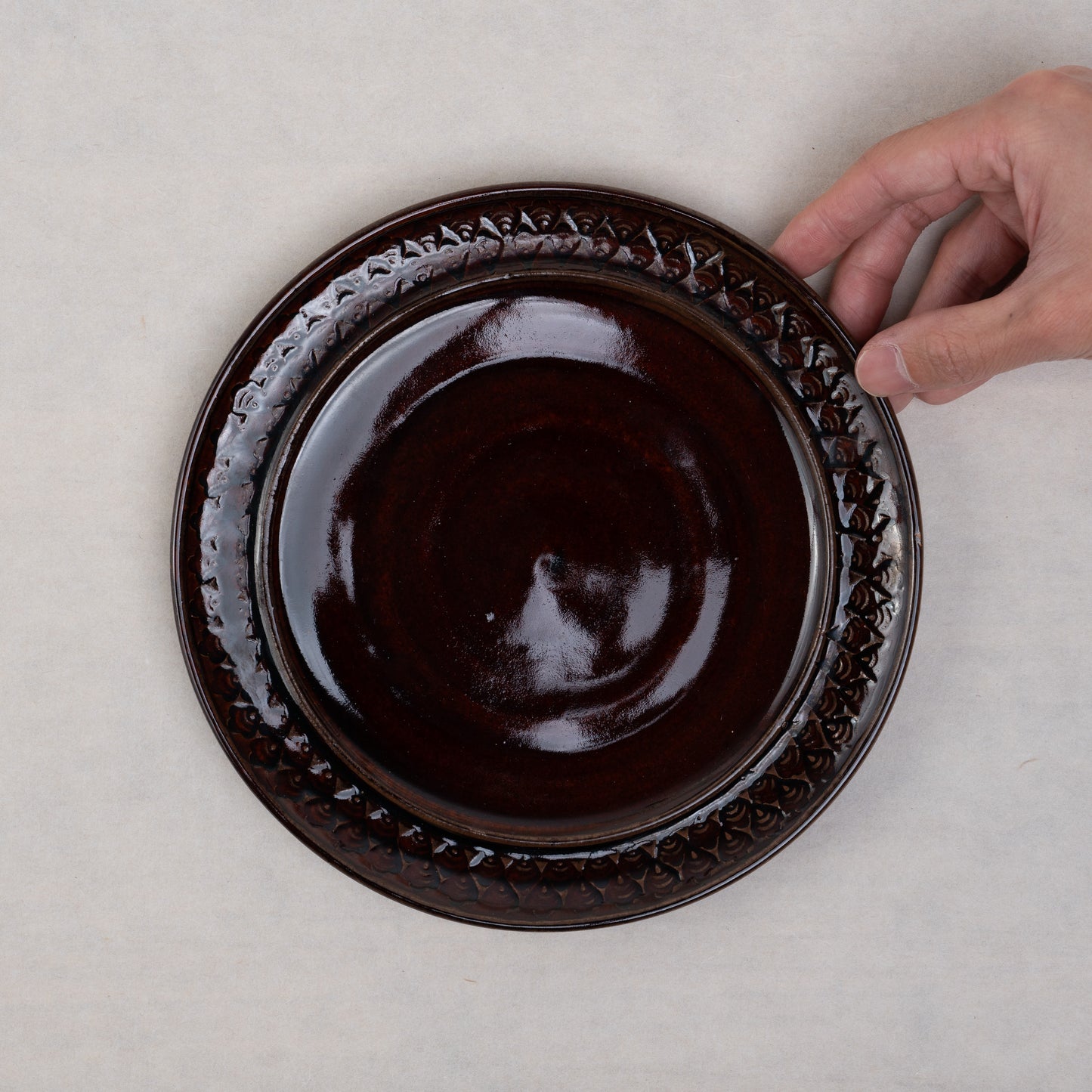 [Hiroko Ban] 27_Printed 6-inch plate (candy glaze) 