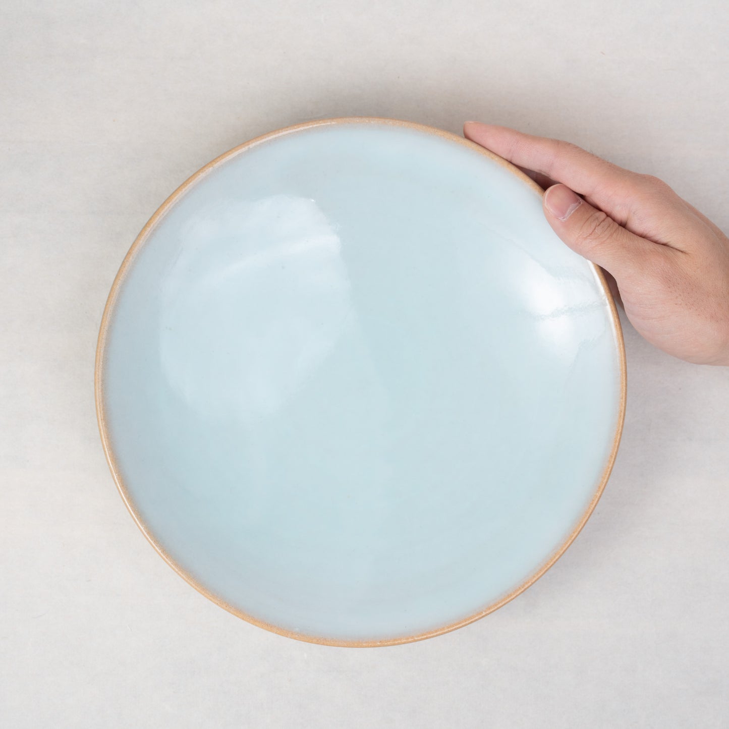 [Okada Yasushi] 02_Light blue glaze plate 