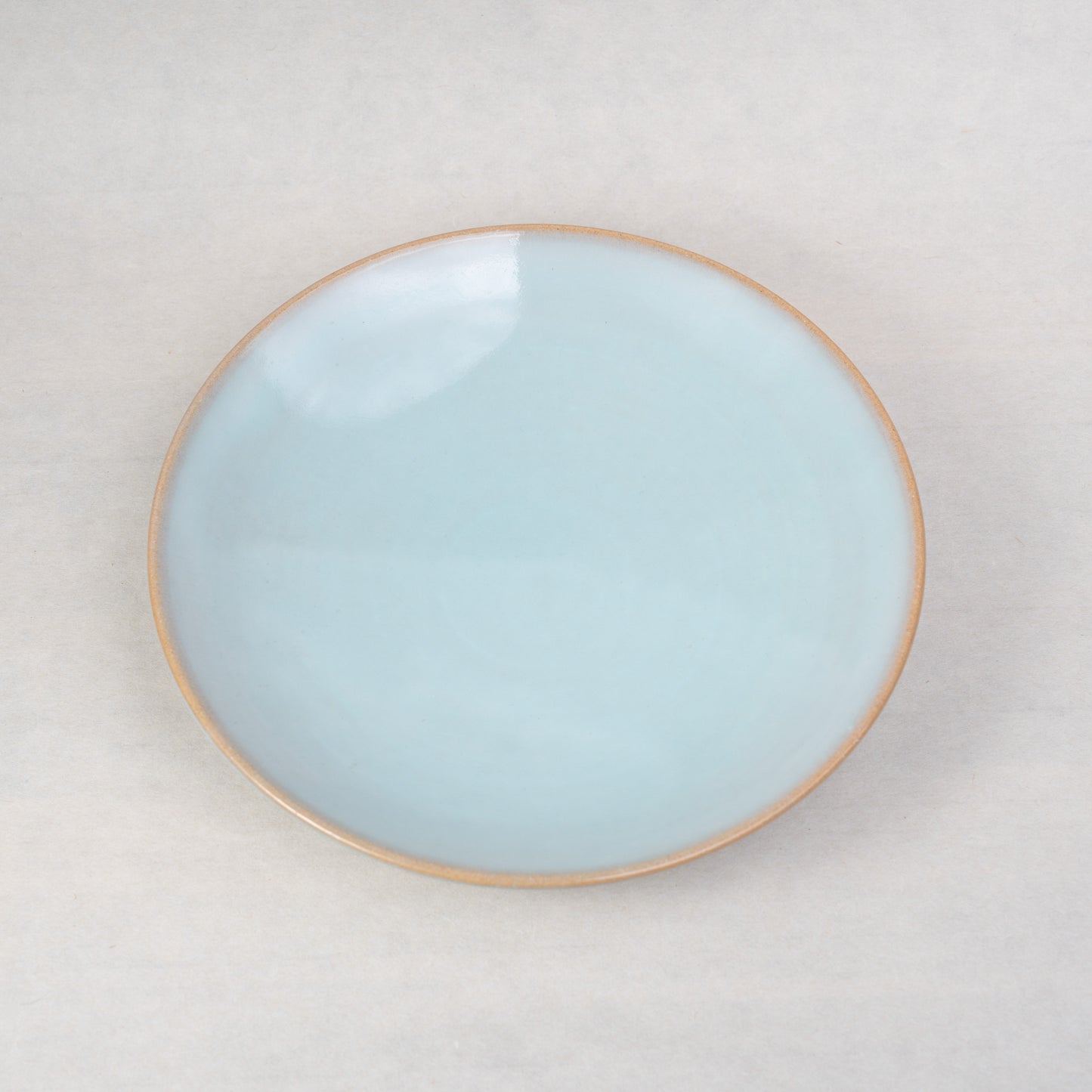 [Okada Yasushi] 02_Light blue glaze plate 