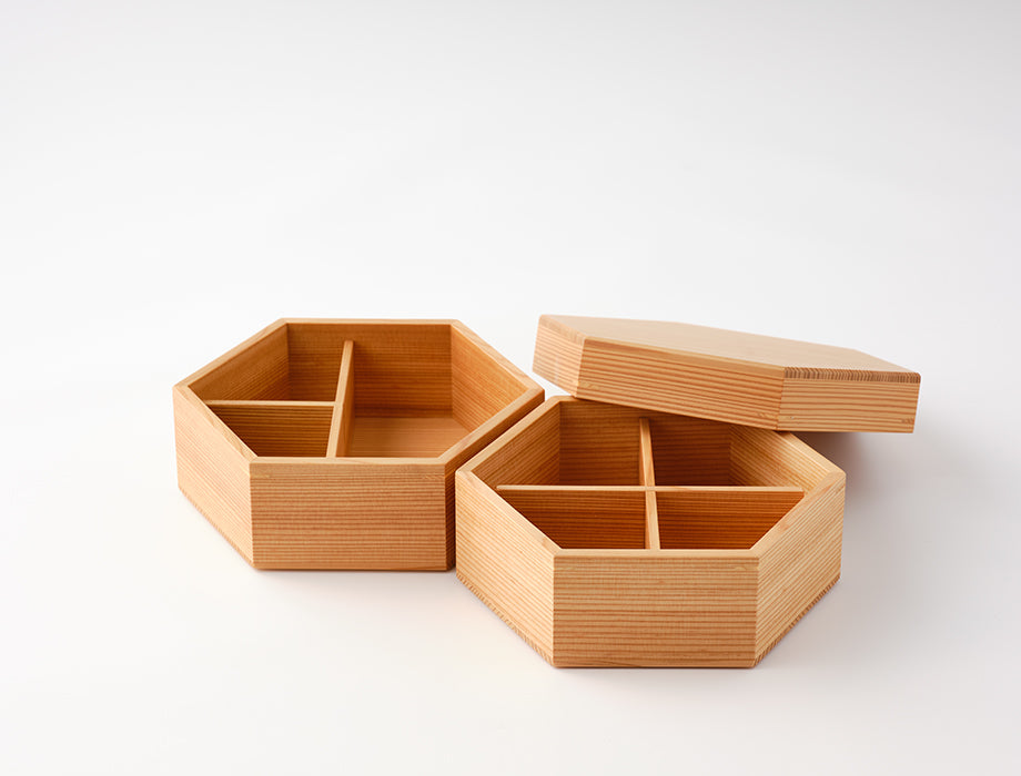 Hexagonal jubako, elegant.