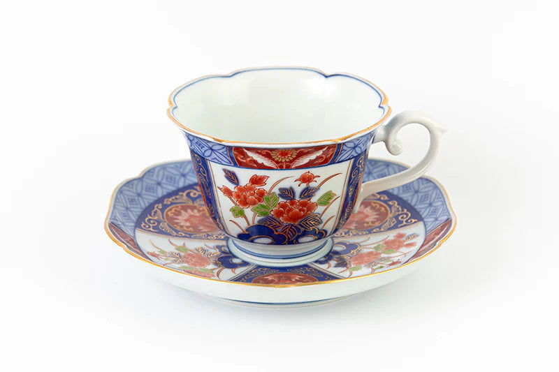 Teacup and Plate, Somenishiki Ko-Imari (Red)