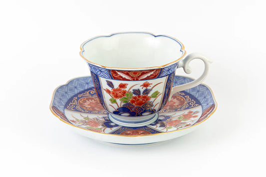 Teacup and Plate, Somenishiki Ko-Imari (Red)