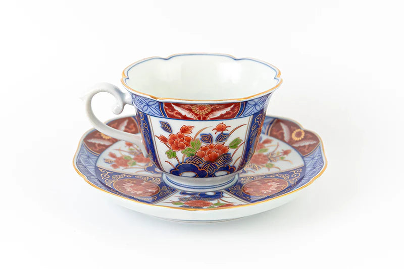 Teacup and Plate, Somenishiki Ko-Imari (Red)