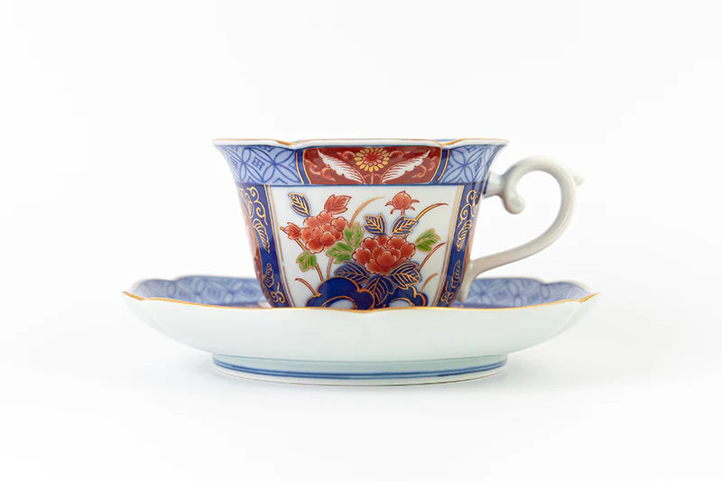 Teacup and Plate, Somenishiki Ko-Imari (Red)