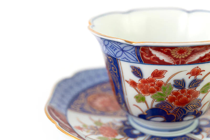 Teacup and Plate, Somenishiki Ko-Imari (Red)