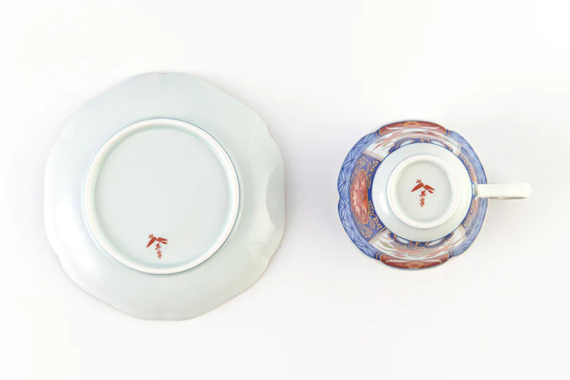 Teacup and Plate, Somenishiki Ko-Imari (Red)