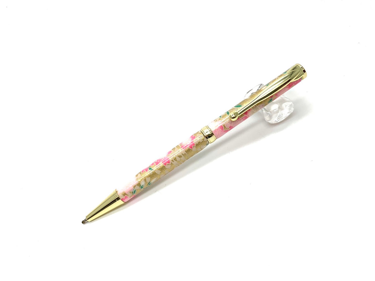 01 美濃和紙Pen/金箔桃桜・桃金