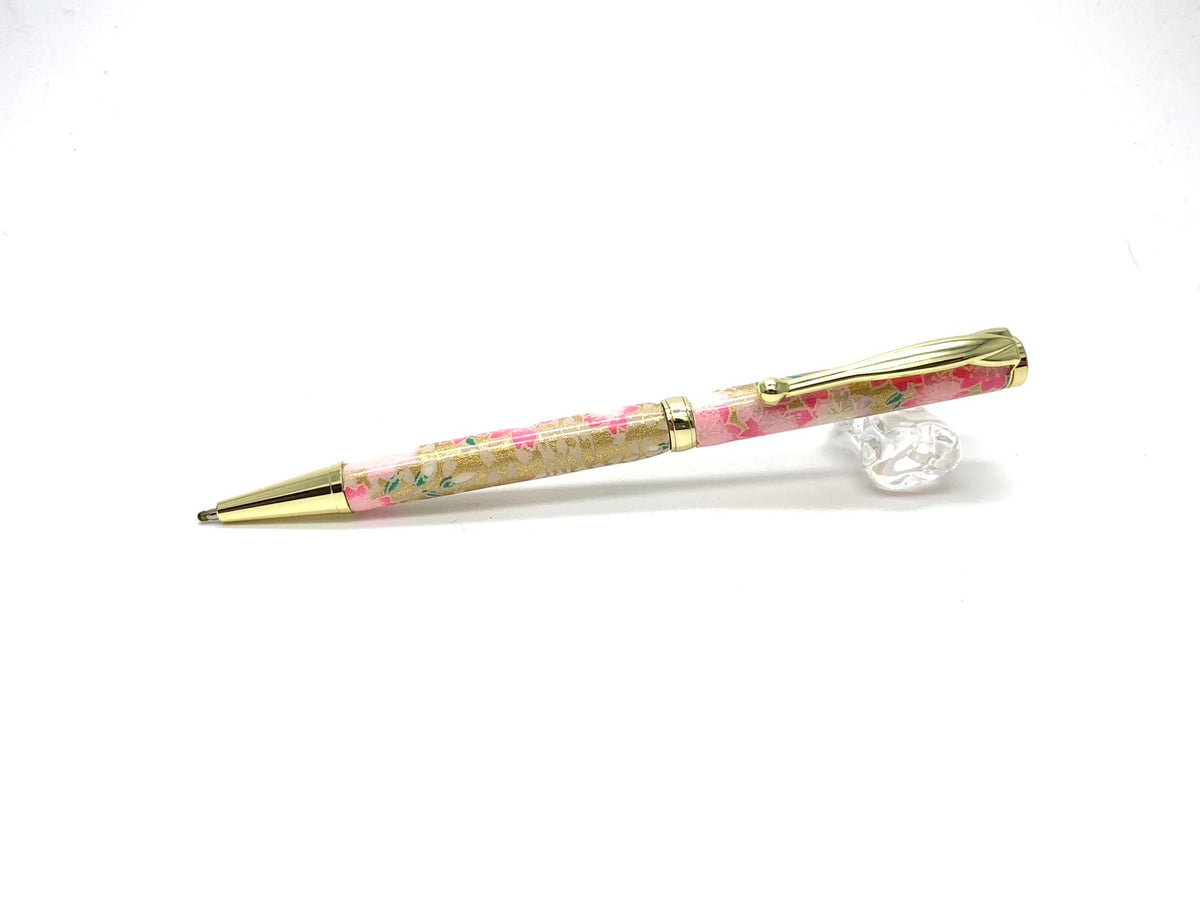 01 美濃和紙Pen/金箔桃桜・桃金