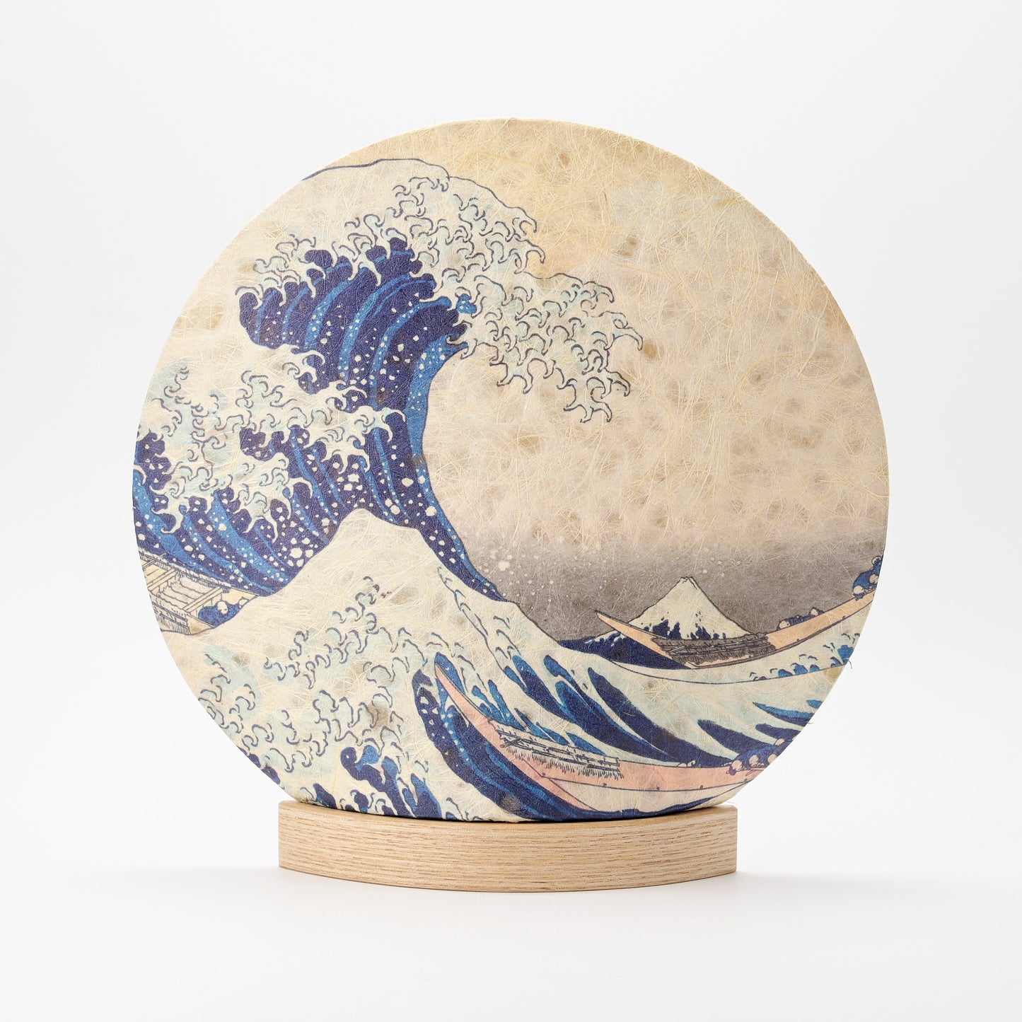 丸型照明　葛飾北斎　神奈川沖浪裏