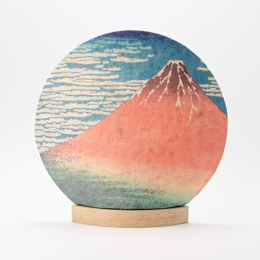 丸型照明　葛飾北斎　凱風快晴